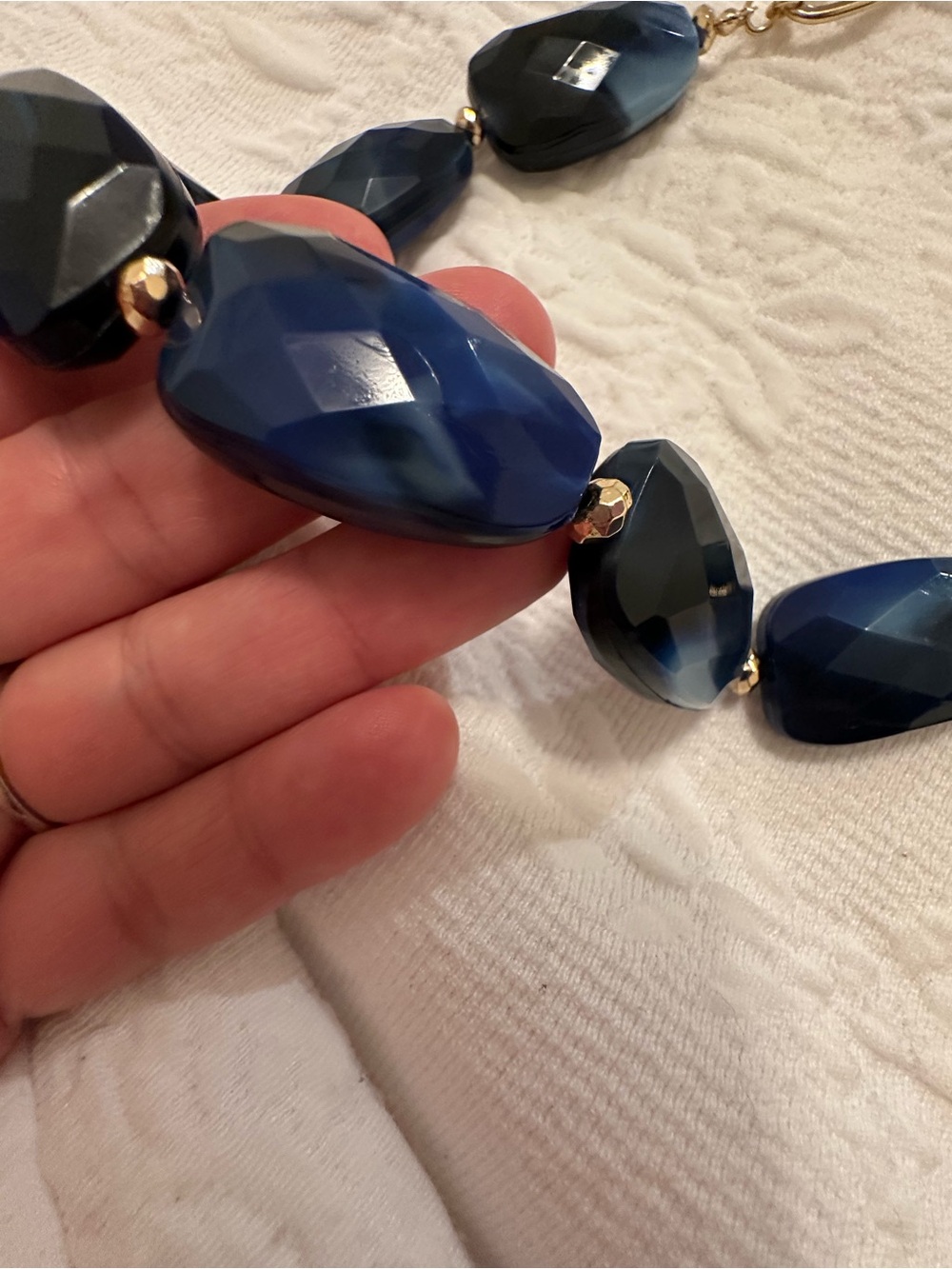 Elegant blue agate", "quartz", "statement
necklace", - Picture 5 of 10